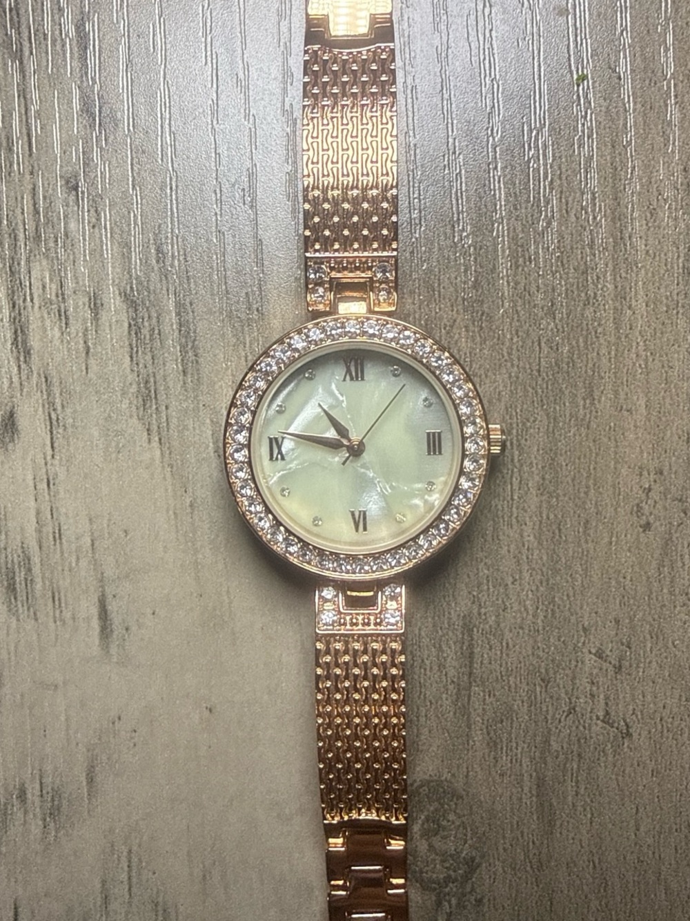 Time and Tru Rhinestone Rose Gold Watch